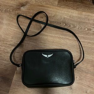 Zadig & Voltaire small black leather crossbody bag
